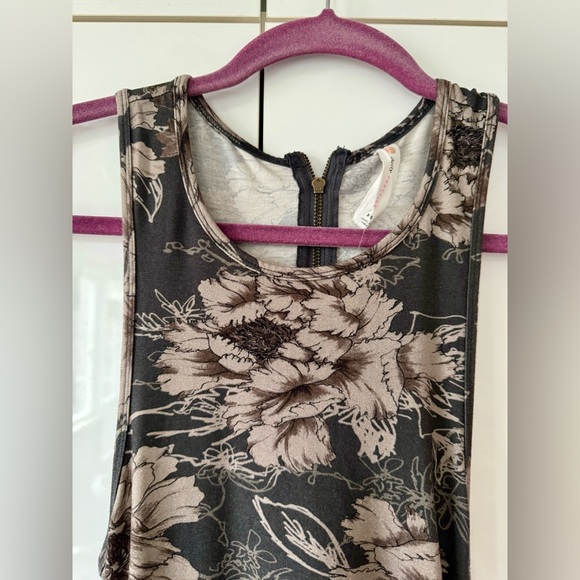 NWT Size XS- Daily Practice Anthropologie Printed Ruched Asymmetrical-Hem Dress - Picture 11 of 16